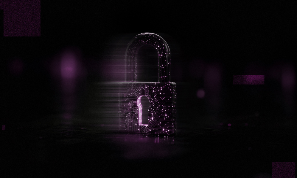 A bunch of lights in a lock form portraying data privacy